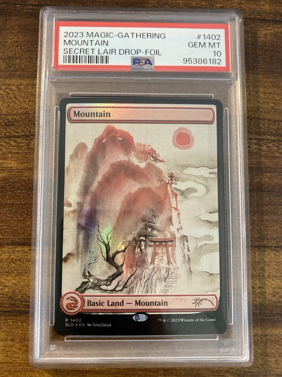 MTG✨MOUNTAIN Full Art FOIL✨SLD - Meditations on Nature PSA 10