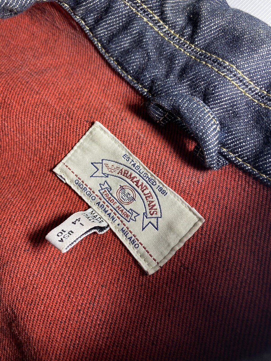Armani jeans Vintage 90s denim jacket size US10 made in italy | eBay