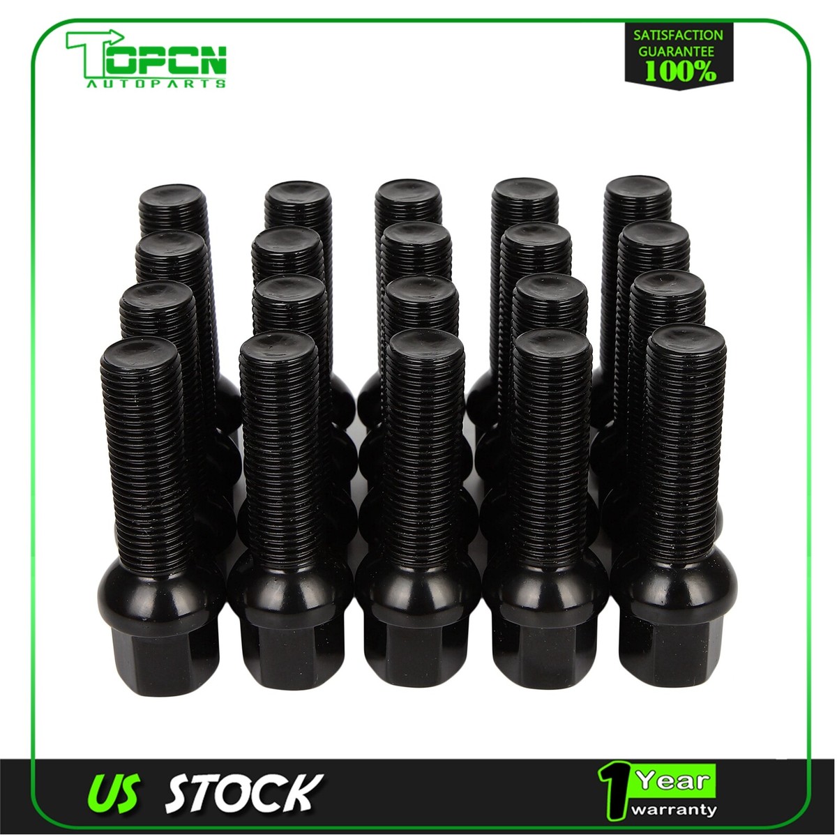 20X M14x1.5 17mm Hex Wheel Lug Bolts Nuts 40mm Shank For VW Golf