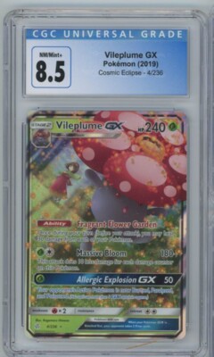 Pokemon Cosmic Eclipse Vileplume GX Alternate Art Graded Card #4