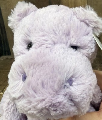 Jellycat Bashful Lilac Hippo Medium 12in Plush Animal Toys for