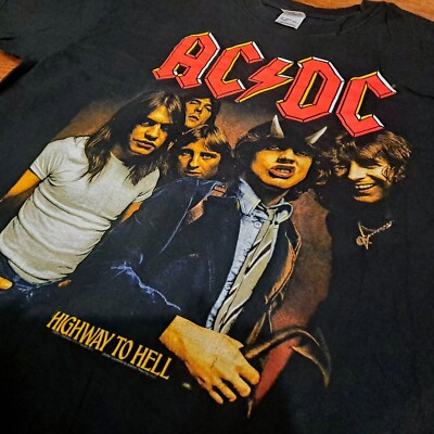 Vintage XL AC/DC Highway To Hell 2001 T-Shirt Anvil Tag official