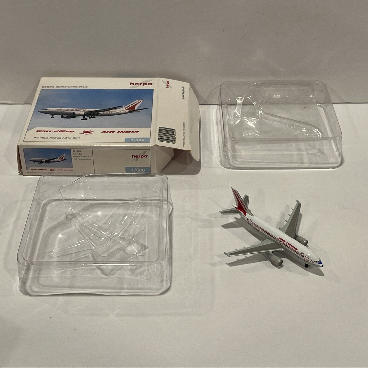 Rare 1:500 Herpa Wings Air India Airlines Airbus A310 Jet Toy