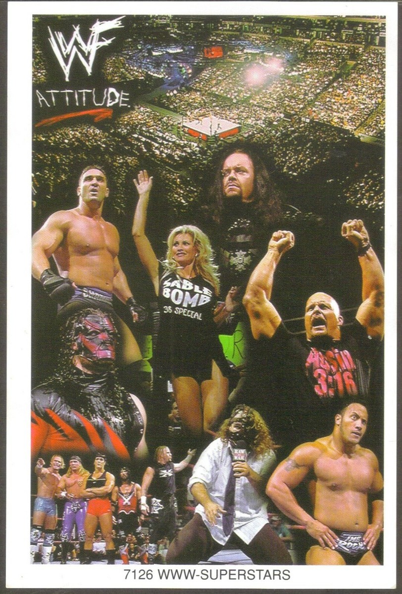 1990s WWF WRESTLING #7126 SUPERSTARS COLLAGE FUNKY ENTERPRISES 4x6