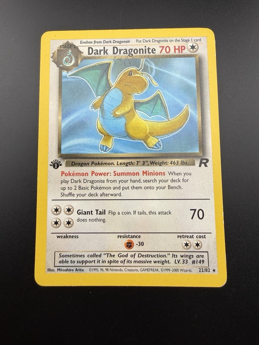 1st Edition Dark Dragonite 22/82 Non Holo Rare Pokemon Card Team
