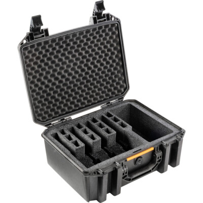Pelican Vault V300PF5 5-Pistol Case - Black (Custom Pre-cut Foam