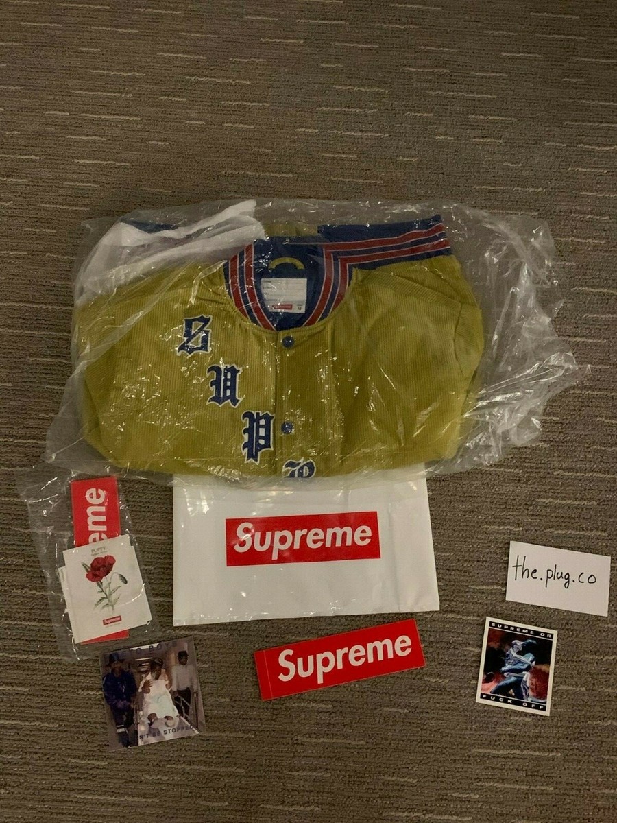 Supreme Old English Corduroy Varsity Jacket (BRAND NEW) Sulphur