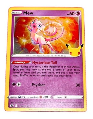 Mew HP60 2021 Pokemon *Celebrations* Collectible Holo Rare Card No