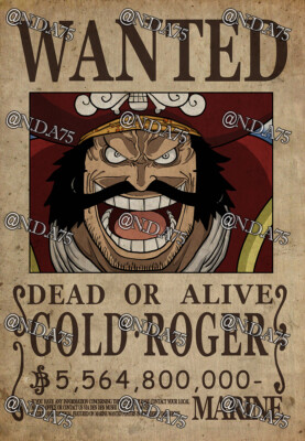 One Piece Wanted Poster - GOL D. ROGER **BUY 2 GET 1 FREE! see