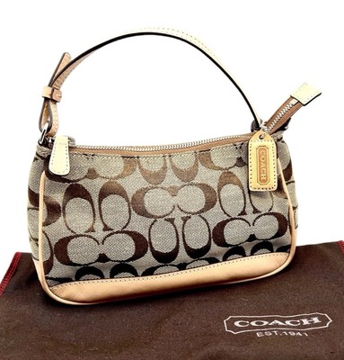 Coach Signature Leather Canvas Monogram Mini Shoulder Bag w/ Dust