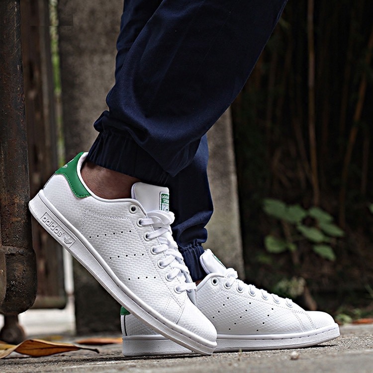 Adidas Originals Stan Smith White CARBON FIBER Print Green Cork