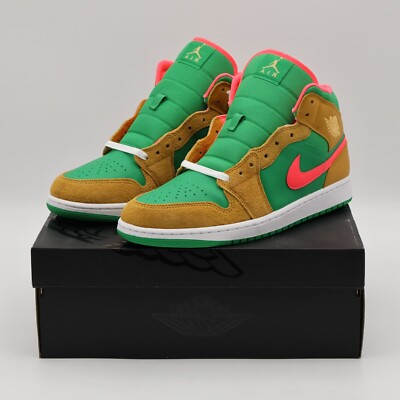 DX4332-700 Nike Air Jordan 1 Mid Wheat Water Melon Chutney Lucky