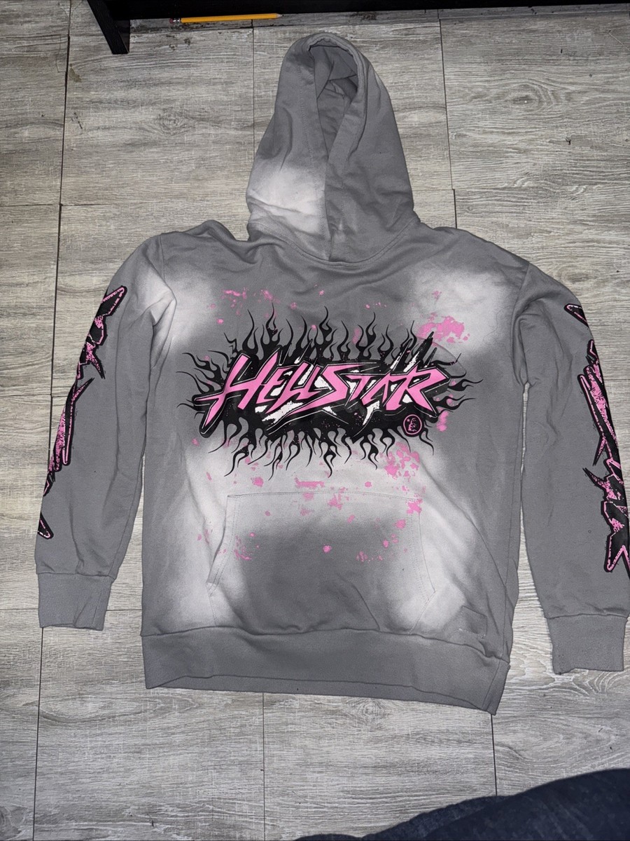 Hellstar Future Flame Hoodie Faded Gray, Pink And Black Size M | eBay