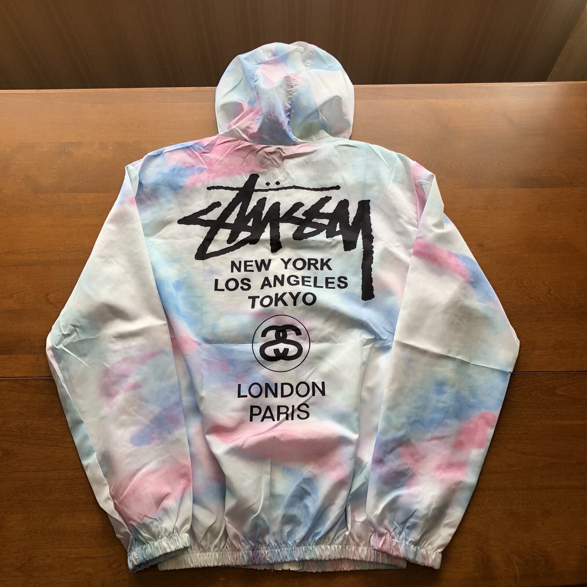 Stussy Cotton Candy Tie Dye Windbreaker Lightweight Jacket Womens