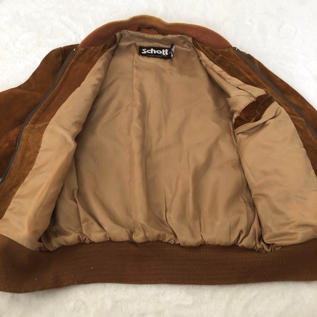 Schott suede leather jacket, camel, 90s vintage Size L | eBay