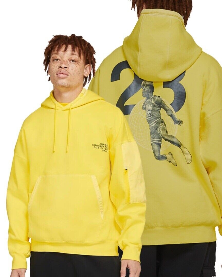 JORDAN 23 Engineered Washed Fleece Hoodie CV2766-731 Yellow (MEN'S