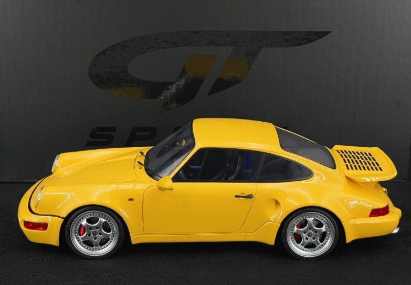 1/12 Porsche 911 964 Turbo S Lightweight 1993 Yellow Model by GT