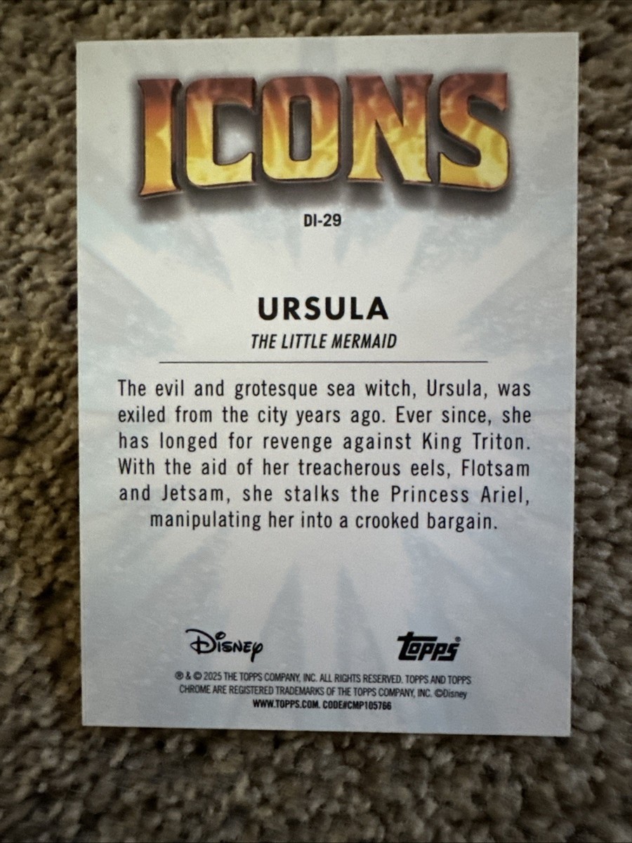 2025 Topps Chrome Disney Icons Ursula 02/28 Mickey Mouse Refractor