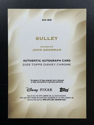 2025 Topps Chrome Disney Sulley John Goodman Red Refractor Auto 5