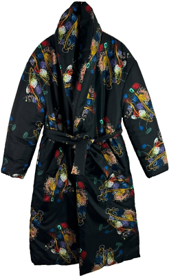 FENDI X Noel Fielding Graphic Reversible Silk Shawl Coat Padded