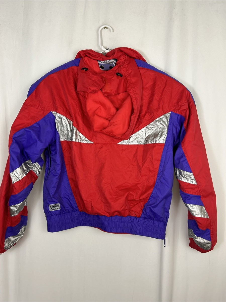 Vintage 80s Spyder Ski Jacket Pullover 1/4 Zip Japan Red Purple
