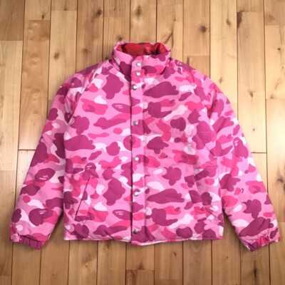 BAPE Reversible Down jacket pink camo × red camo ladies A Bathing