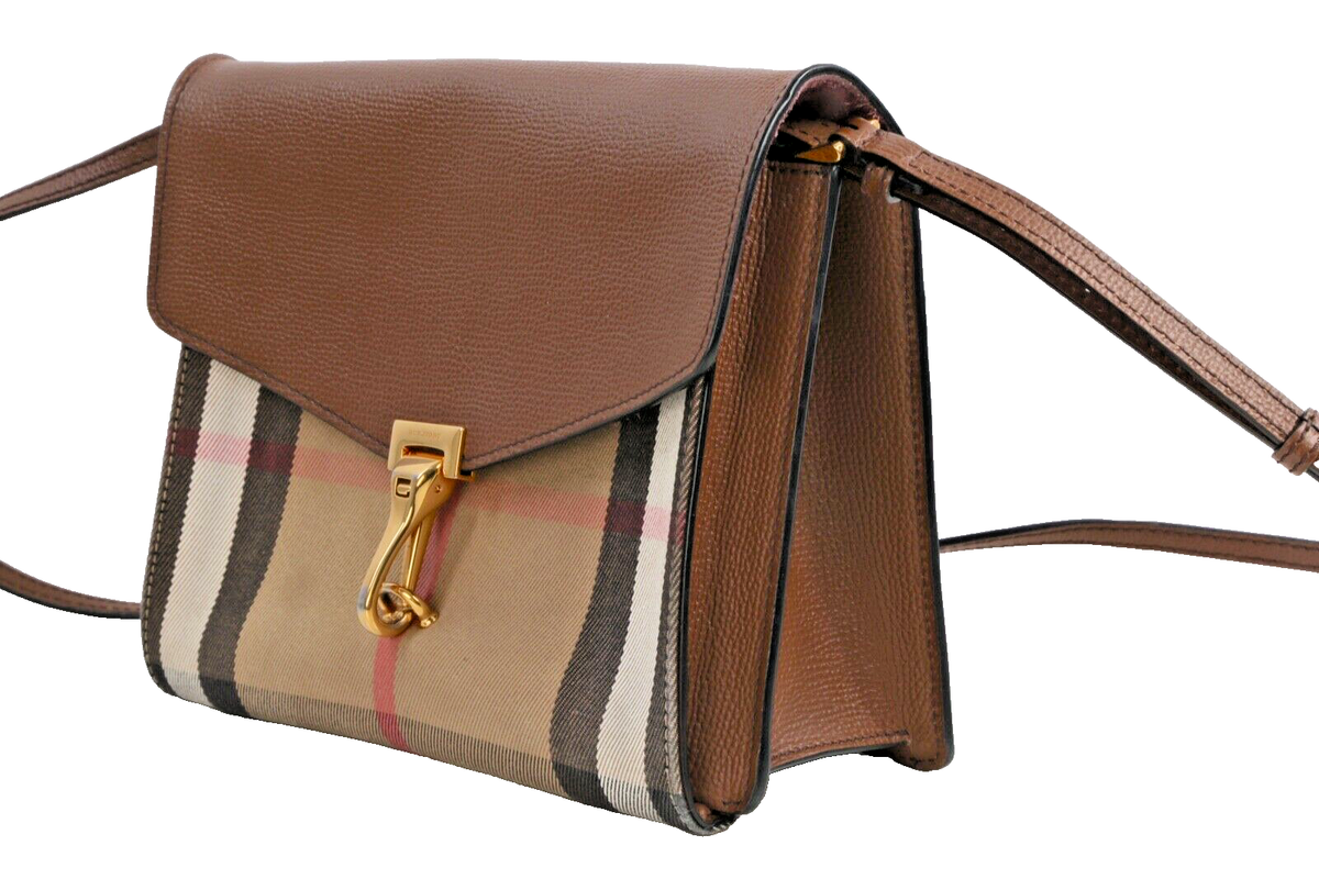 Burberry Macken Small House Check Derby Grain Leather Crossbody