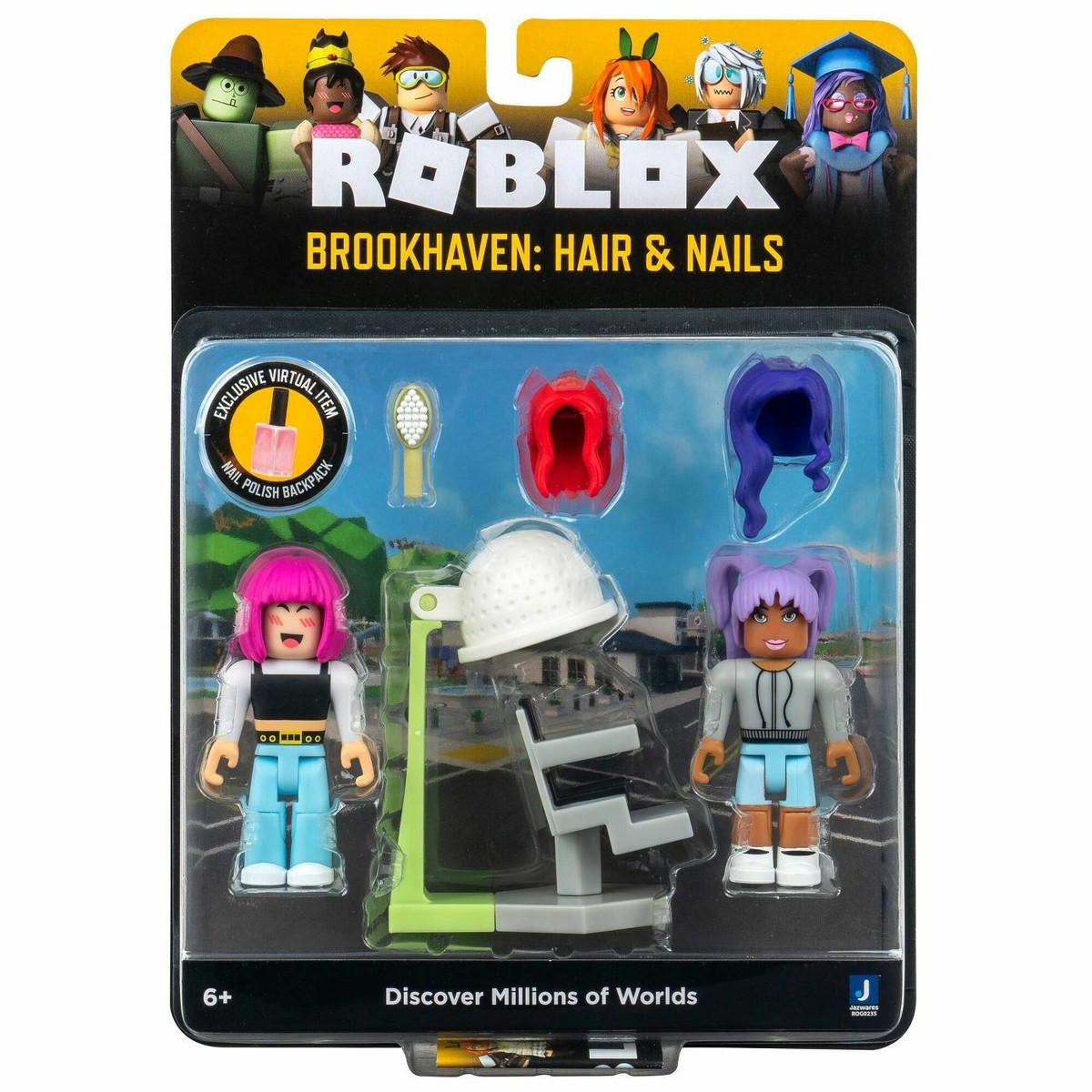 ROBLOX Celebrity Action Figure WOLFPAQ BROOKHAVEN HAIR & NAILS