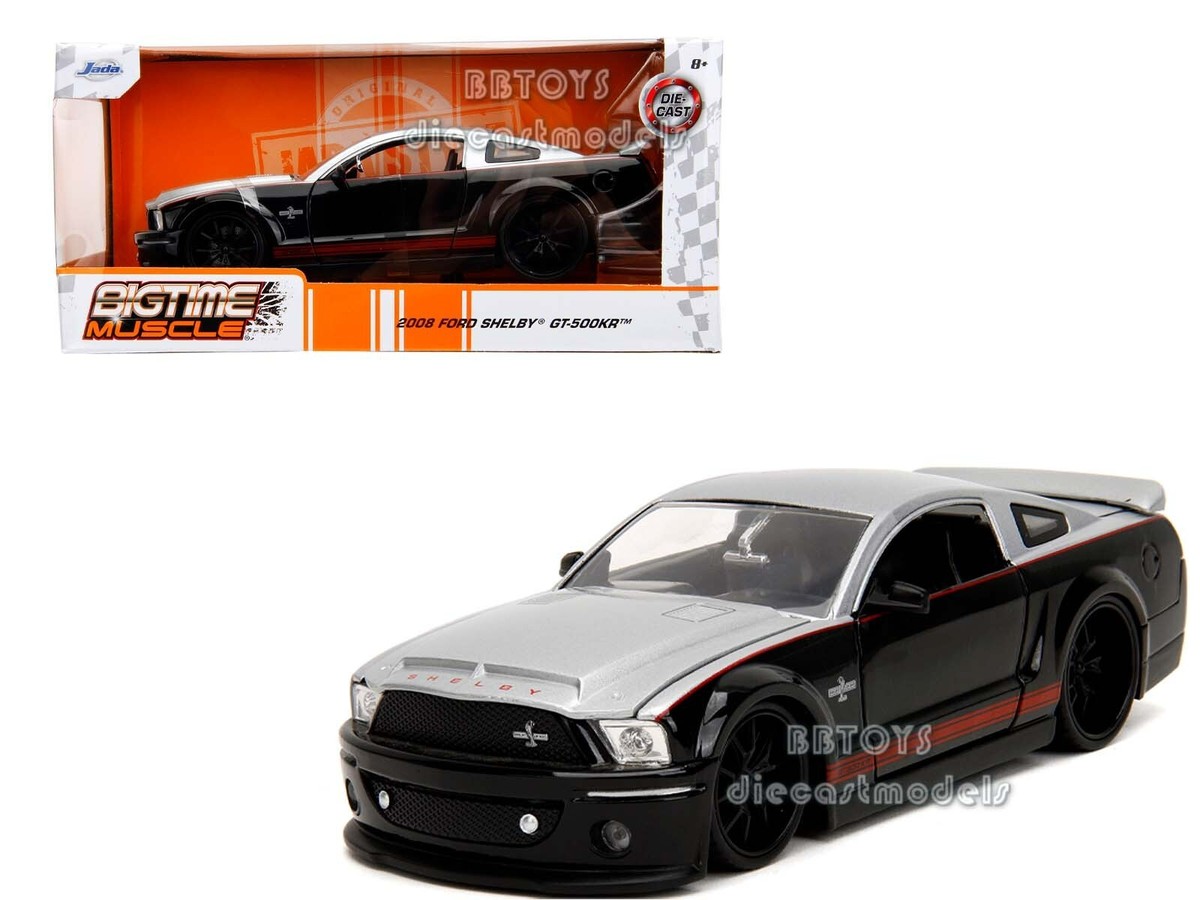 2008 FORD SHELBY MUSTANG GT-500KR SILVER & BLACK 1/24 DIECAST CAR