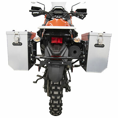Tusk Medium Silver Aluminum Panniers w/Pannier Racks-2022-2023