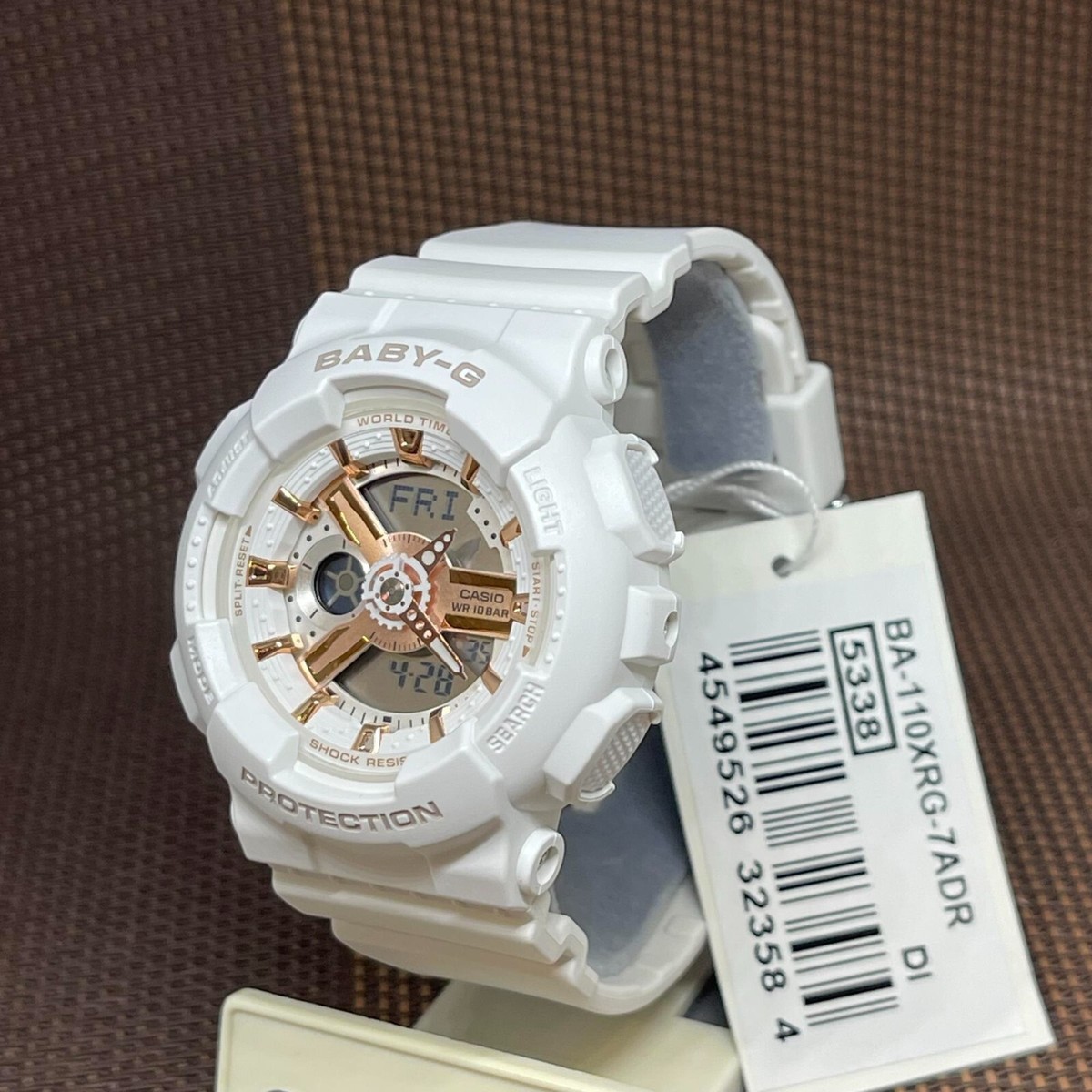Casio Baby-G BA-110XRG-7A White Resin Analog Digital Ladies Sport