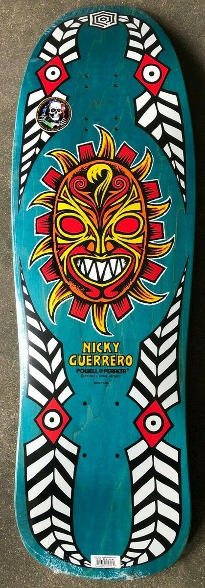 New Powell Peralta Nicky Guerrero Mask Skateboard Deck Teal Stain