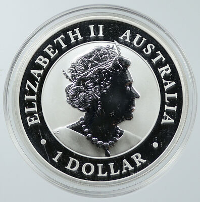 2020 AUSTRALIA Queen Elizabeth II KOALAS Antique Silver OZ Dollar