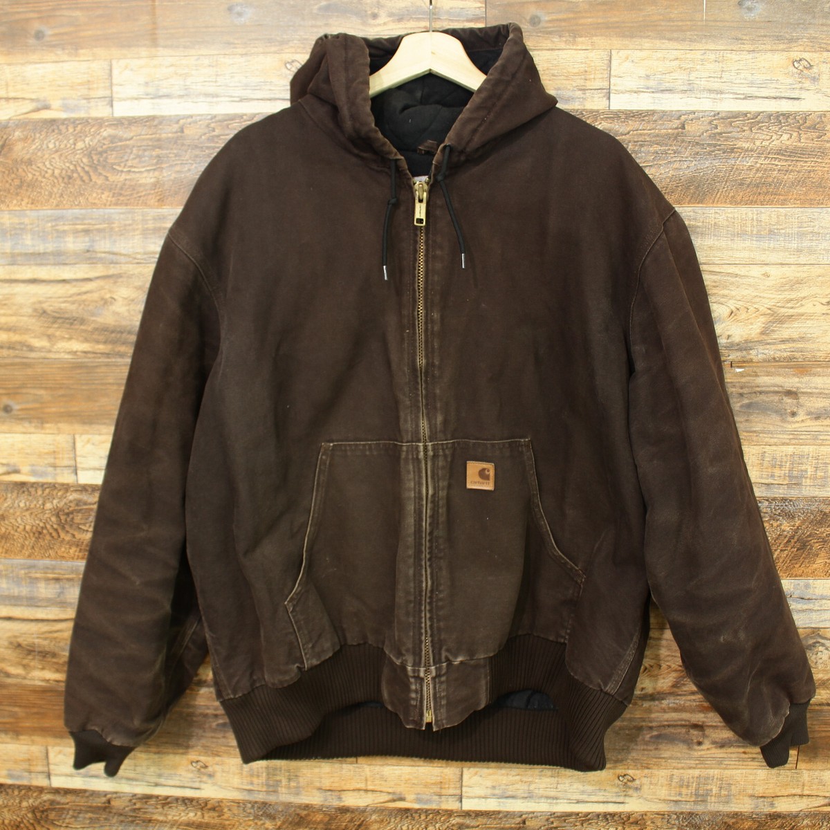Vintage Carhartt Hooded Jacket Size XL Mens J130 DKB Brown | eBay