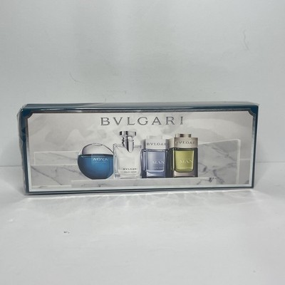 BVLAGRI Men 4 Pc Travel Gift Set Aqva, Glacial Essence, Wood
