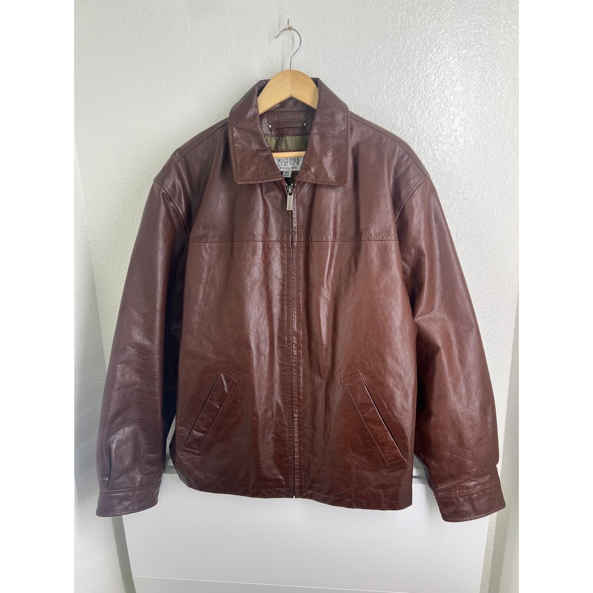 Wilsons Leather M. Julian Full Zip Bomber Leather Jacket Brown