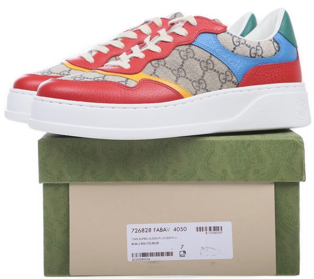 NEW GUCCI MEN'S CURRENT GG EMBOSSED MULTI COLORED SNEAKER SHOES 7