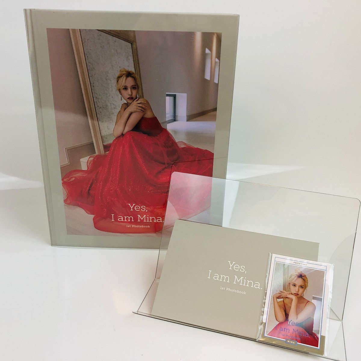 TWICE MINA 1st Photobook Yes, I am MINA Gray Ver 2 card with