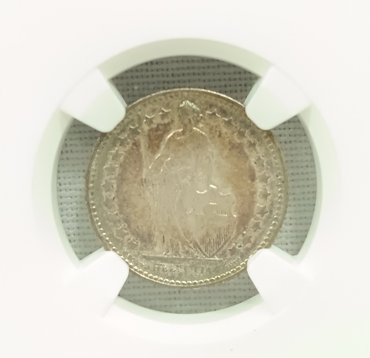 1882 B Switzerland 1/2 Franc Silver Coin UNC Details Obv Spot