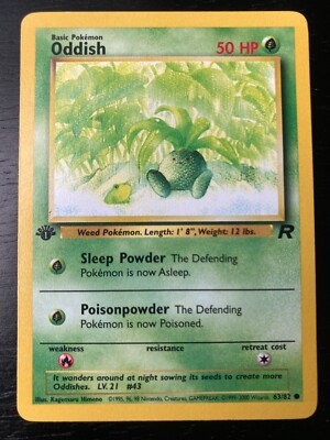 Pokémon Team Rocket 1st Edition Oddish 63/82 Excellent Condition
