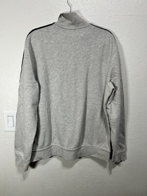 VTG 90s Polo Ralph Lauren Track Jacket Gray Blue Striped Pony Logo