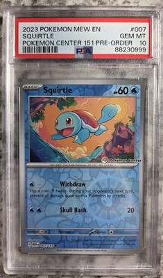 Squirtle Pokemon Center Exclusive 151 PSA 10 GEM MINT Stamped