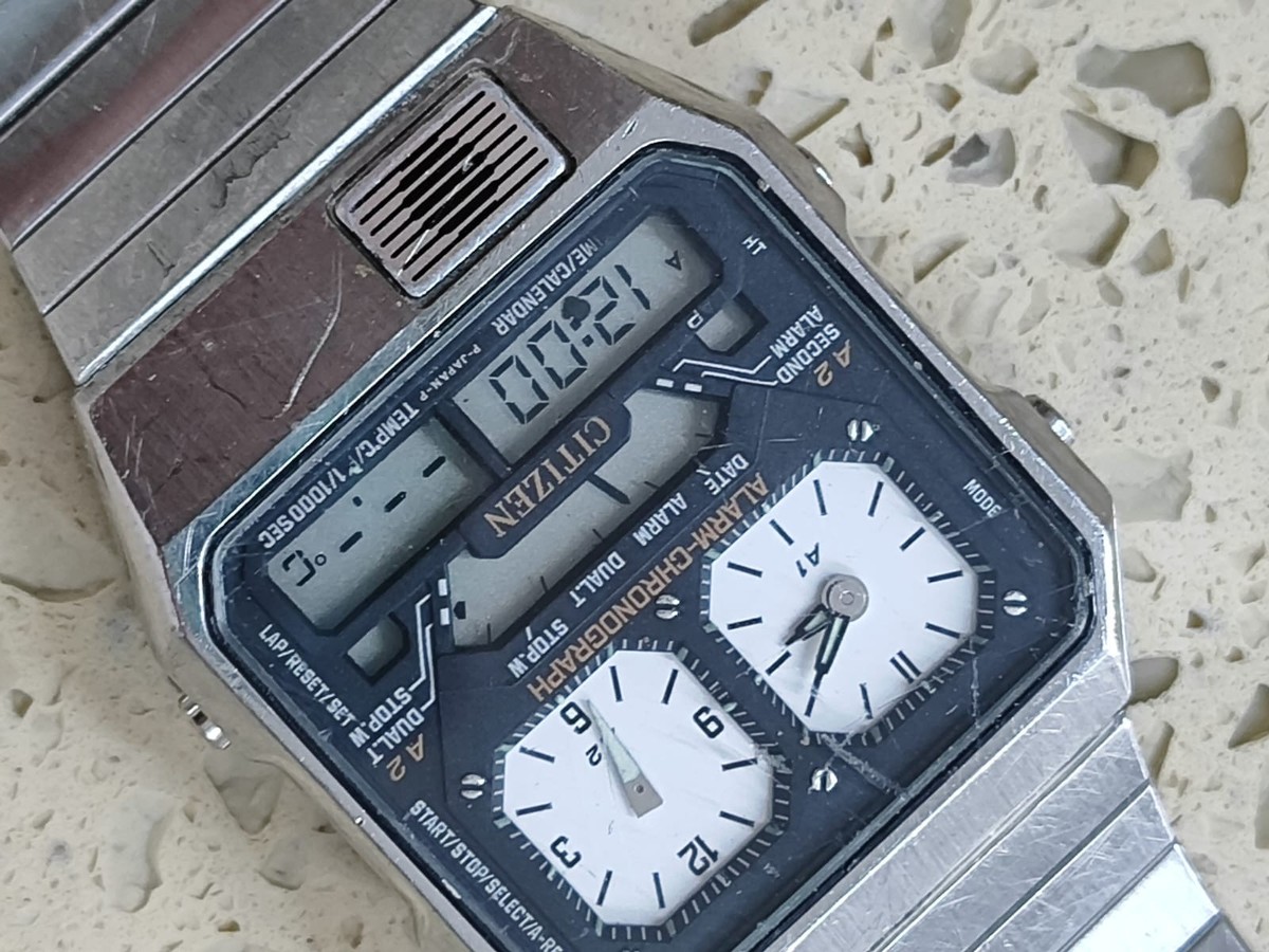 Vintage Men's Watch CITIZEN ANA-DIGI TEMP 8984-086333 ALARM