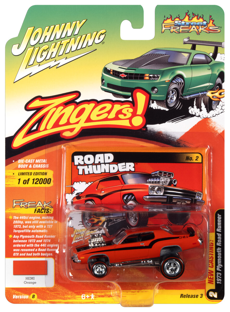 2021 Johnny Lightning *STREET FREAKS 3B* Orange 1973 Road Runner