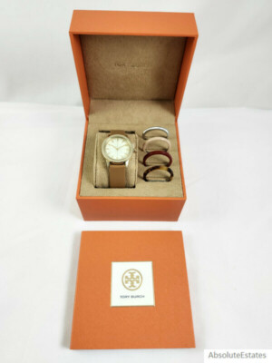 NEW Tory Burch Gold Gigi Watch Interchangeable Bezel Gift Set