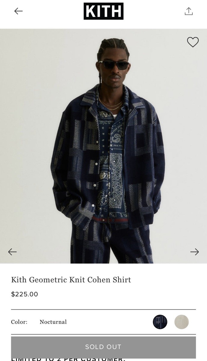 Kith Geometric Knit Cohen Shirt - Nocturnal PH | eBay