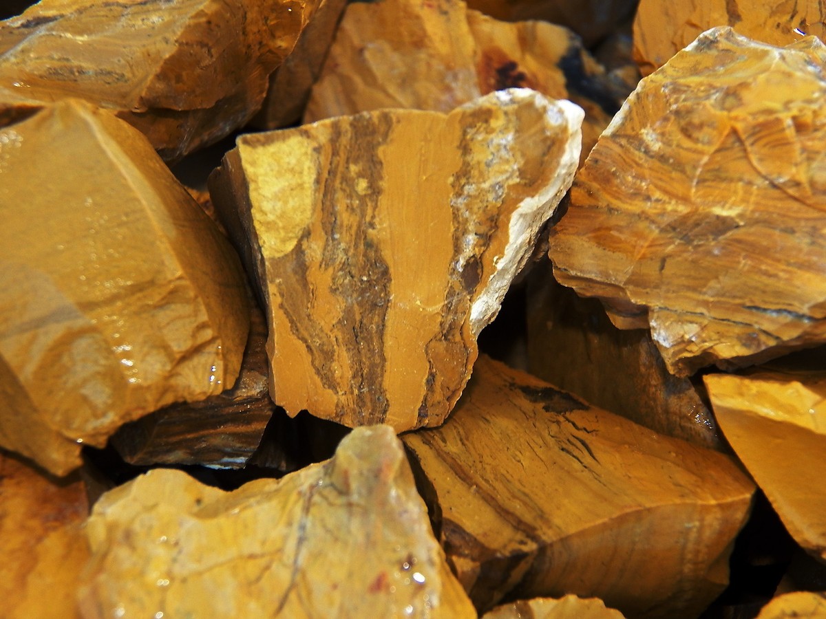 1000 Carat Lots of Yellow Jasper Rough - Plus a FREE Faceted