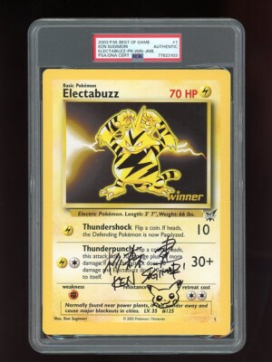 POKEMON DNA PSA AUTHENTIC ELECTABUZZ WINNER SIGNED BY KEN SUGIMORI
