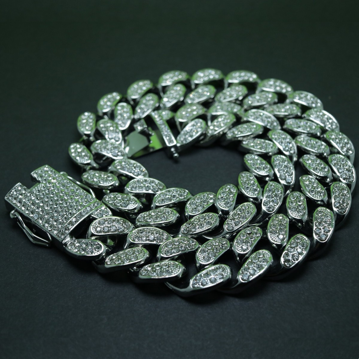 ICED Miami Cuban Link 20mm Wide Gold Plated AA+ Quality Crystal