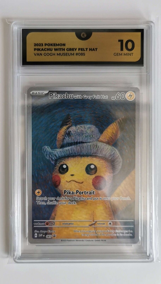 Pikachu with Grey Felt Hat Pokemon x Van Gogh Scarlet and Violet